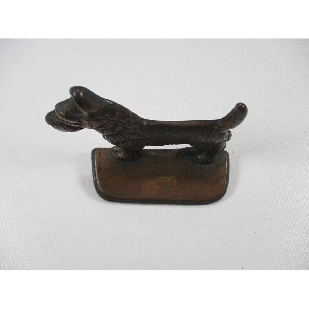 Vintage Heavy Brass‎ single Scottie Terrier Dog Doorstop Bookend Paper Weight 5